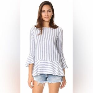 Alice + Olivia Doyle Trumpet Sleeve Peplum Top Small